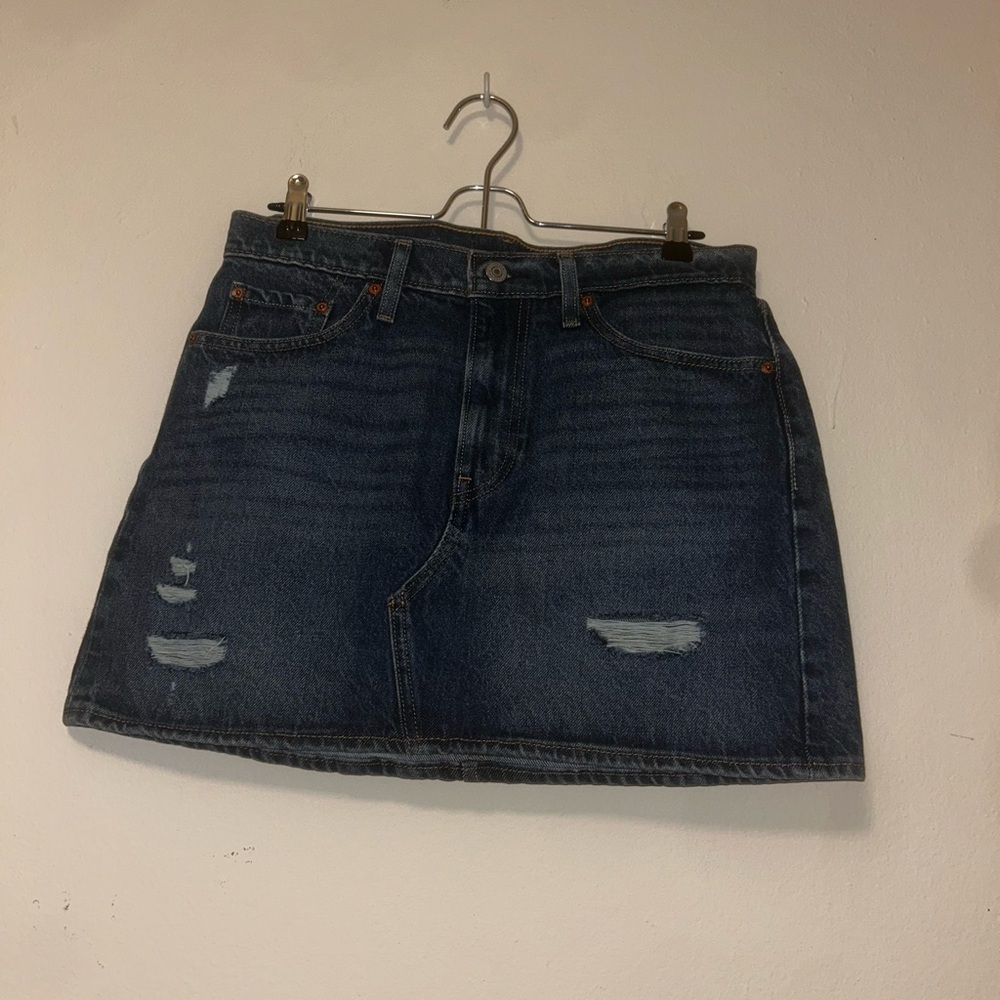 Levi's Distressed Blue Mini Skirt